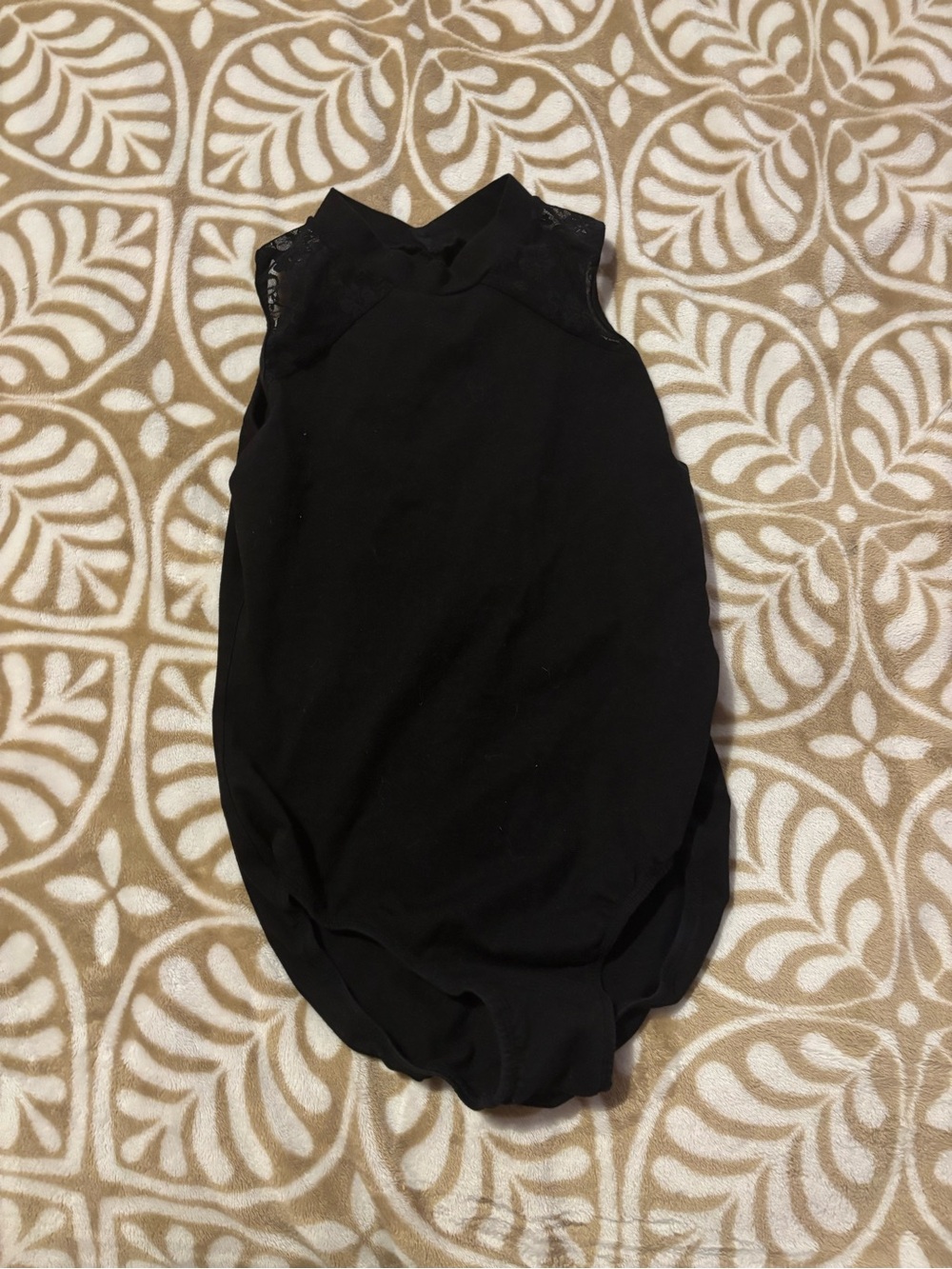 Black Sleeveless Lace leotard